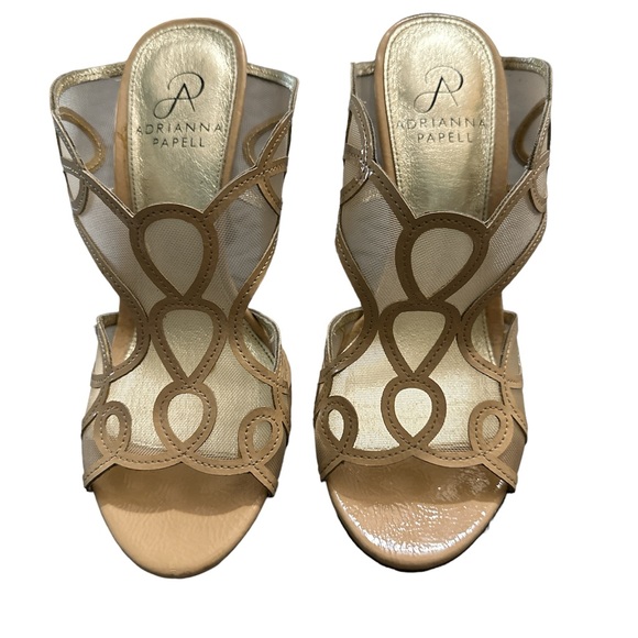 Adrianna Papell Slip On Sheer Nude / Tan Sexy High Heel Shoes Women’s Sz 6 EUC - Picture 2 of 7
